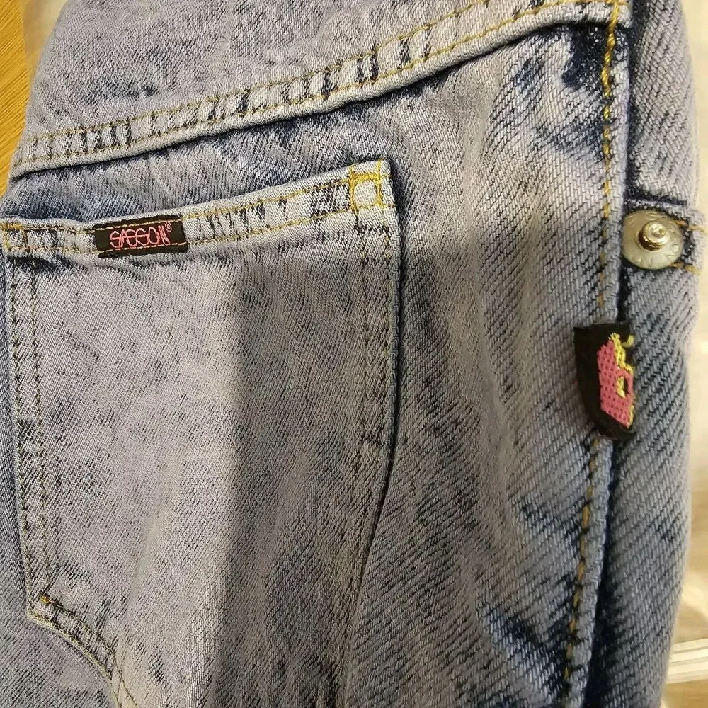 Vintage Sasson‎ Jeans Size 6 Button Fly High Rise Tapered Mom Skater Acid Wash